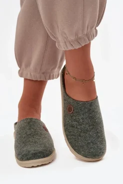 Obuwie Domowe Kapcie Damskie Inblu CS000047 Zielone