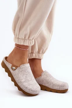 Obuwie Domowe Kapcie Damskie Profilaktyczne Inblu DK000011 Beżowe