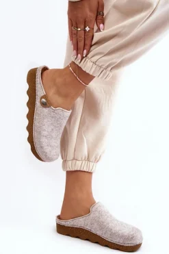 Obuwie Domowe Kapcie Damskie Profilaktyczne Inblu DK000011 Beżowe