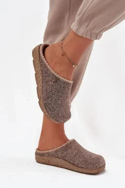 Obuwie Domowe Kapcie Damskie Inblu ED000031 Beżowe