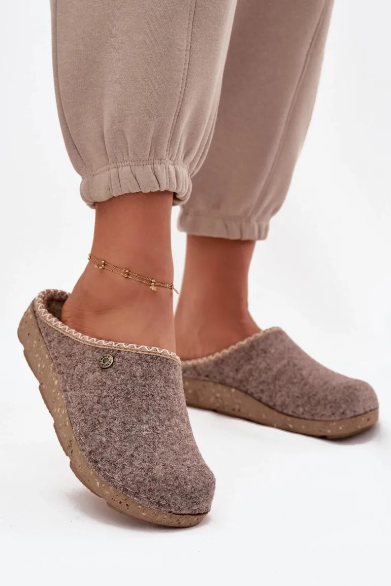 Obuwie Domowe Kapcie Damskie Inblu ED000031 Beżowe