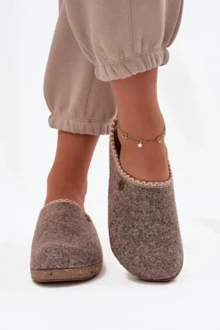 Obuwie Domowe Kapcie Damskie Inblu ED000031 Beżowe