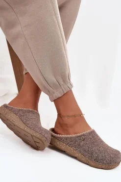 Obuwie Domowe Kapcie Damskie Inblu ED000031 Beżowe