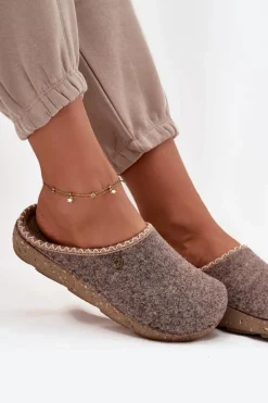 Obuwie Domowe Kapcie Damskie Inblu ED000031 Beżowe