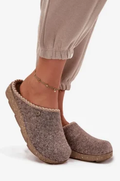 Obuwie Domowe Kapcie Damskie Inblu ED000031 Beżowe