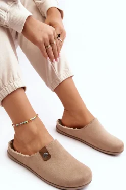 Obuwie Domowe Kapcie Damskie Inblu GF000011 Beżowe