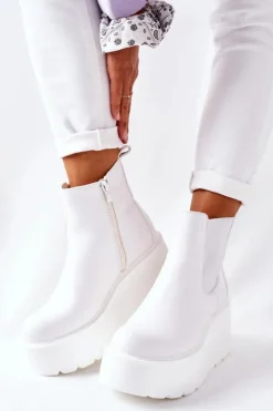 Ocieplane Botki Białe Montiano