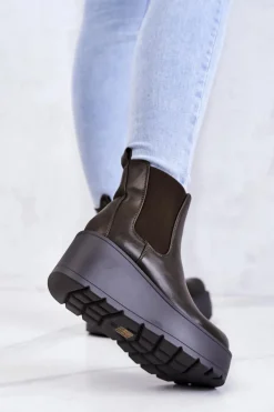 Ocieplane Botki Ciemnozielone Montiano