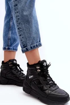 Ocieplane Botki Damskie Na Platformie Lee Cooper LCJ-23-44-1984 Czarne