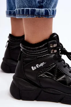 Ocieplane Botki Damskie Na Platformie Lee Cooper LCJ-23-44-1984 Czarne