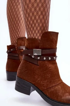 Ocieplane Botki Na Obcasie Camel Effie