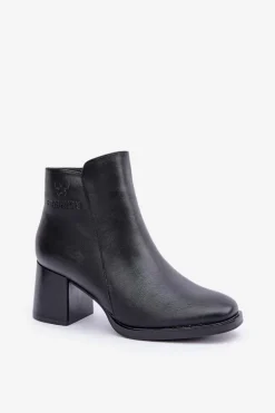 Ocieplane Botki Na Słupku Czarne Feliveth