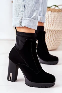 Ocieplane Botki Na Słupku Czarne Wonder Woman