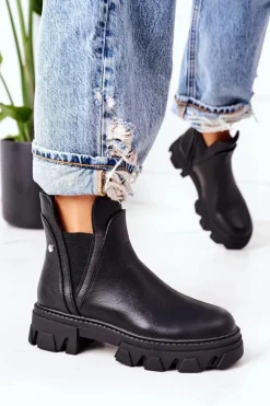 Ocieplane Botki Sztyblety Czarne Hashtag
