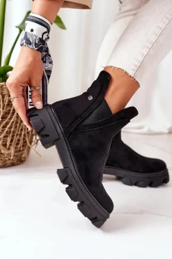 Ocieplane Botki Sztyblety Czarne Good Idea