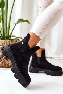 Ocieplane Botki Sztyblety Czarne Good Idea