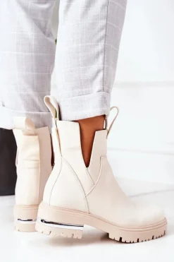 Ocieplane Botki Sztyblety Beżowe Rock It