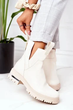 Ocieplane Botki Sztyblety Beżowe Rock It