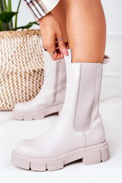 Ocieplane Botki Sztyblety Szare Must Have