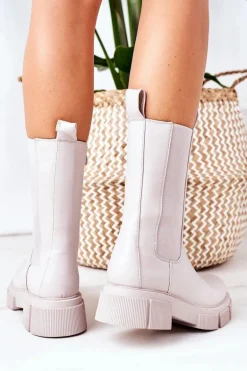 Ocieplane Botki Sztyblety Szare Must Have