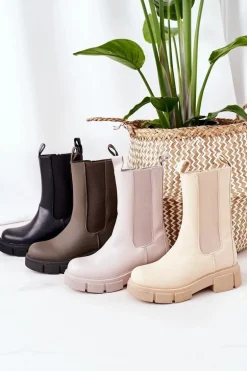 Ocieplane Botki Sztyblety Beżowe Must Have