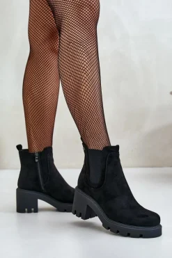 Ocieplane Botki Sztyblety Na Zamek Czarne Arlethia