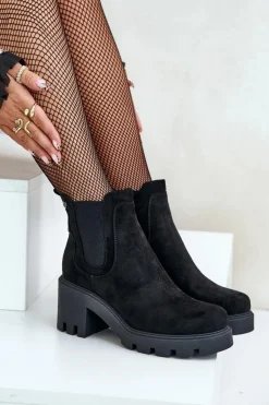 Ocieplane Botki Sztyblety Na Zamek Czarne Arlethia