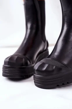 Ocieplane Botki Sztyblety Czarne Time Off