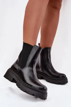 Ocieplane Botki Sztyblety Na Zamek Czarne Niviane