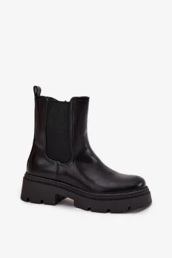 Ocieplane Botki Sztyblety Na Zamek Czarne Niviane