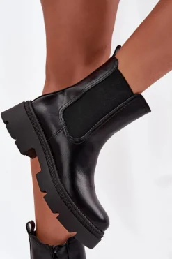 Ocieplane Botki Sztyblety Na Zamek Czarne Niviane