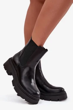 Ocieplane Botki Sztyblety Na Zamek Czarne Niviane