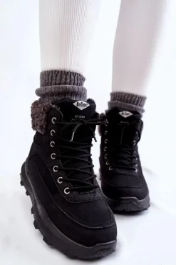 Ocieplane Botki Trapery Lee Cooper LCJ-22-44-1362 Czarne