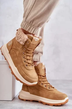 Ocieplane Botki Trapery Lee Cooper LCJ-22-44-1361L Beżowe