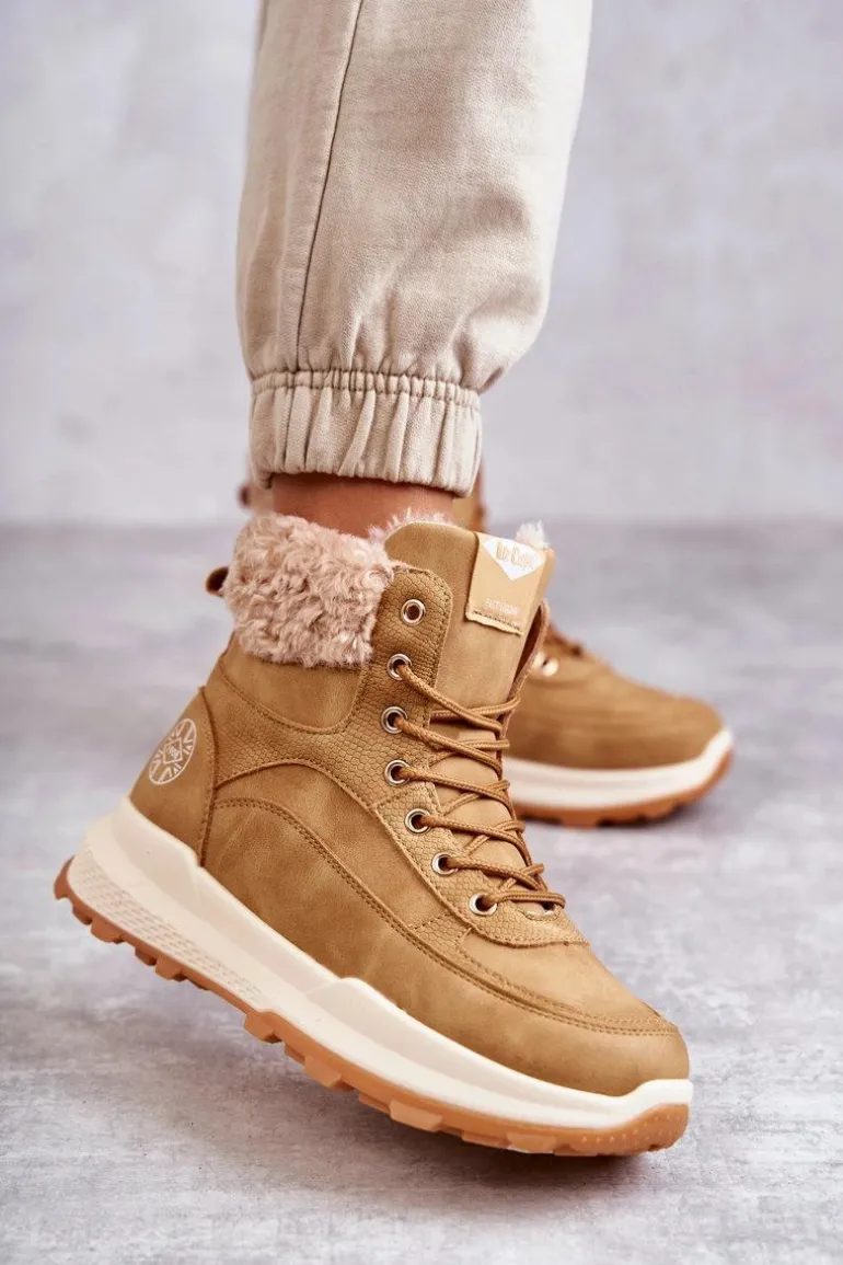 Ocieplane Botki Trapery Lee Cooper LCJ-22-44-1361L Beżowe