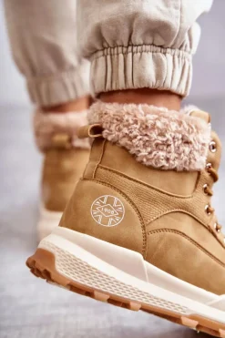 Ocieplane Botki Trapery Lee Cooper LCJ-22-44-1361L Beżowe