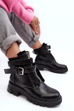 Ocieplane Botki Workery Czarne Not Realy