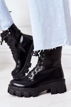 Ocieplane Botki Workery Czarne World Is Mine