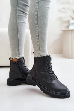 Ocieplane Botki Workery Damskie Big Star OO274A126 Czarne