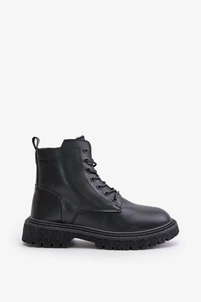 Ocieplane Botki Workery Damskie Big Star OO274A126 Czarne