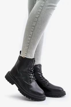 Ocieplane Botki Workery Damskie Big Star OO274A126 Czarne