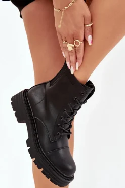 Ocieplane Botki Workery Damskie Big Star OO274140 Czarne