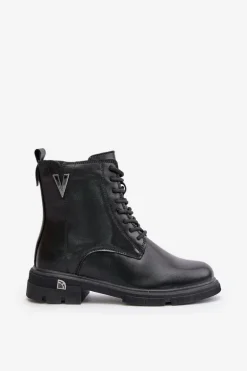Ocieplane Botki Workery Damskie Ze Skóry Naturalnej Vinceza 7920 Czarne
