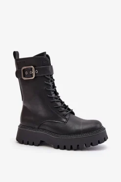 Ocieplane Botki Workery Z Klamrą Big Star OO274137 Czarne