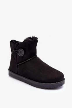 Ocieplane Damskie Śniegowce Z Ozdobą Czarne Siriol