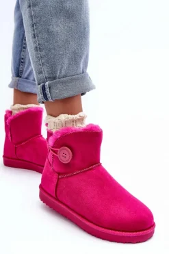 Ocieplane Damskie Śniegowce Z Ozdobą Fuksja Siriol