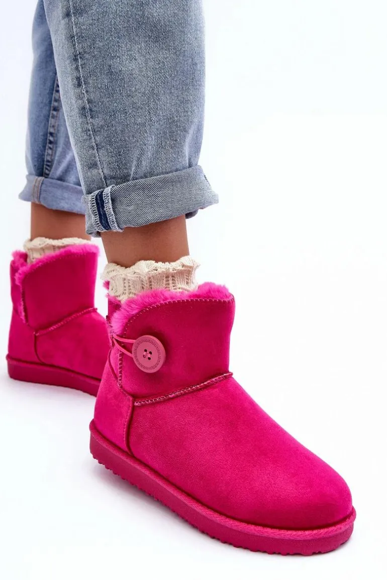 Ocieplane Damskie Śniegowce Z Ozdobą Fuksja Siriol