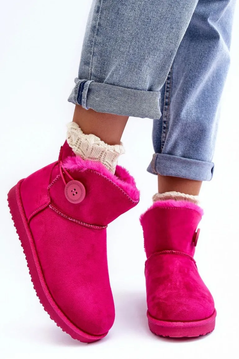 Ocieplane Damskie Śniegowce Z Ozdobą Fuksja Siriol