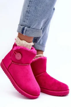 Ocieplane Damskie Śniegowce Z Ozdobą Fuksja Siriol