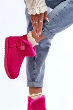 Ocieplane Damskie Śniegowce Z Ozdobą Fuksja Siriol